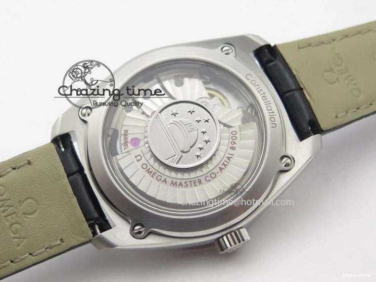 0410 Elegant Globemaster Master Chronometer SS V6F Best Edition Black Dial On Black Leather Strap A 8268